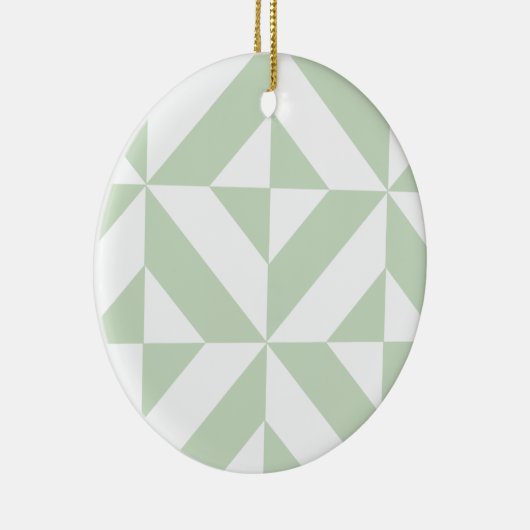 Sage Green Geometric Deco Cube Pattern Keramisch Ornament (Rechts)