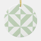 Sage Green Geometric Deco Cube Pattern Keramisch Ornament (Voorkant)
