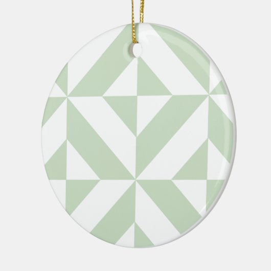 Sage Green Geometric Deco Cube Pattern Keramisch Ornament (Links)