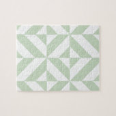 Sage Green Geometric Deco Cube Pattern Legpuzzel (Horizontaal)
