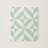 Sage Green Geometric Deco Cube Pattern Legpuzzel (Verticaal)