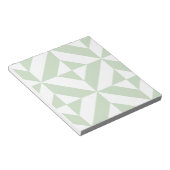 Sage Green Geometric Deco Cube Pattern Notitieblok (Schuin)