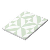 Sage Green Geometric Deco Cube Pattern Notitieblok (Linkerzijde)