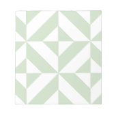 Sage Green Geometric Deco Cube Pattern Notitieblok (Voorkant)