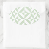 Sage Green Geometric Deco Cube Pattern Ovale Sticker (Tas)