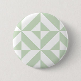 Sage Green Geometric Deco Cube Pattern Ronde Button 5,7 Cm