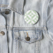 Sage Green Geometric Deco Cube Pattern Ronde Button 5,7 Cm (In situ)