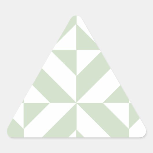 Sage Green Geometric Deco Cube Pattern Sticker (Voorkant)