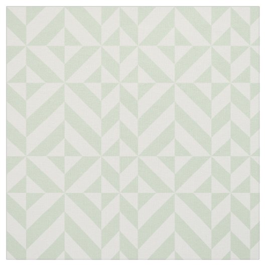 Sage Green Geometric Deco Cube Pattern Stof (Swatch)