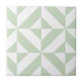 Sage Green Geometric Deco Cube Pattern Tegeltje (Voorkant)