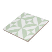 Sage Green Geometric Deco Cube Pattern Tegeltje (Zijkant)