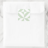 Sage Green Geometric Deco Cube Pattern Vierkante Sticker (Tas)