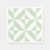 Sage Green Geometric Deco Pattern Servet (Voorkant)