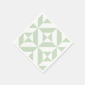 Sage Green Geometric Deco Pattern Servet (Hoek)