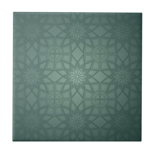 Sage Green Geometric Pattern Tegeltje (Voorkant)