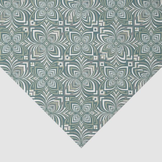 Sage Green Geometric Pattern Tissuepapier (Detail)