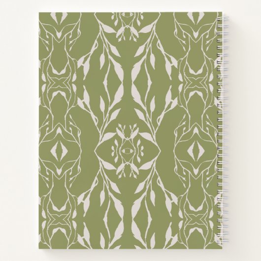 Sage Green gepersonaliseerd monogram Notitieboek (Achterkant)