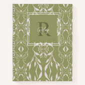 Sage Green gepersonaliseerd monogram Notitieboek (Voorkant)