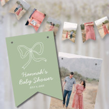 Sage Green gepersonaliseerde Baby shower foto bann