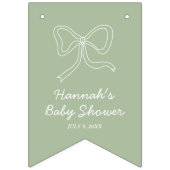 Sage Green gepersonaliseerde Baby shower foto bann Vlaggetjes (Eerste vlag)