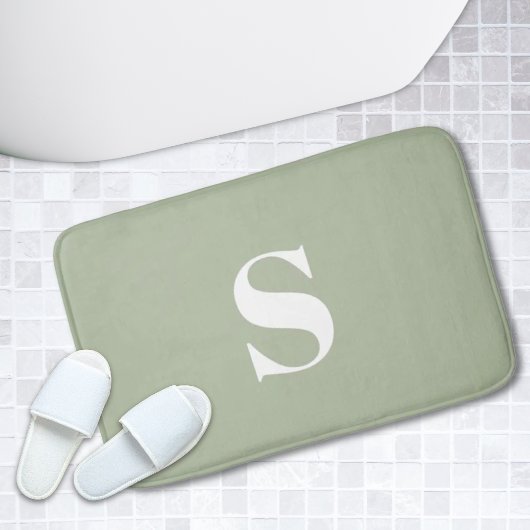 Sage Green Gepersonaliseerde Monogram Badmat