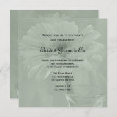 Sage Green Gerber Daisy Engagement Party Kaart (Voorkant / Achterkant)