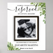 Sage Green Gereserveerde Zitplaats Trouwteken Over Poster (Voorkant)