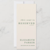 Sage Green Gereserveerde Zitplaatsen Huwelijk Labe Kaart (Voorkant)