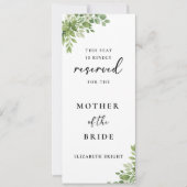 Sage Green Gereserveerde Zitplaatsen Trouwstoel La Kaart (Voorkant)