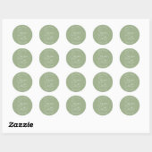 Sage Green gestileerde bruiloft Bewaar de datum Ronde Sticker (Vel)