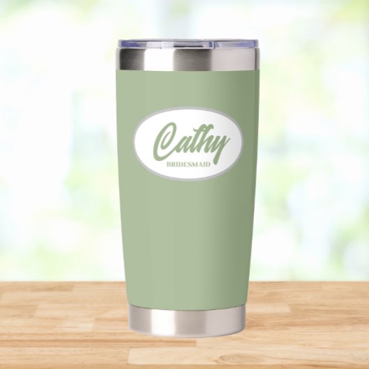 Sage Green gestileerde bruiloft bruidsmeisje Geïsoleerde Drinkbeker