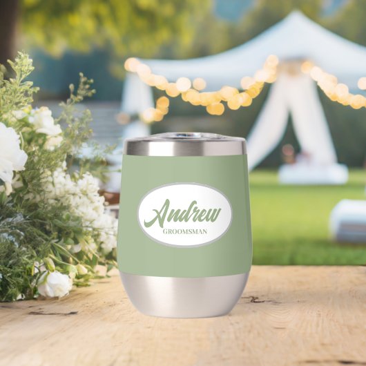 Sage Green gestileerde naam bruiloft Groomsman (Bruiloft (Gedraaid) )