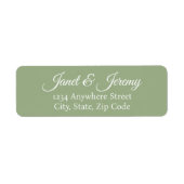 Sage Green gestileerde namen bruiloft retour adres Etiket (Voorkant)