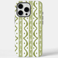 Sage Green Gestreepte Ikat iPhone 16 Max Telefoonh