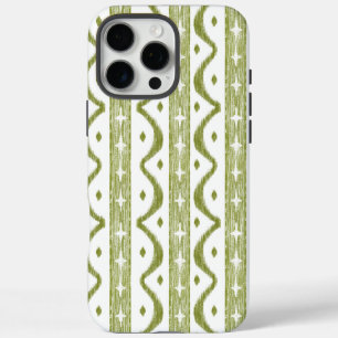 Sage Green Gestreepte Ikat iPhone 16 Max Telefoonh iPhone 16 Pro Max Hoesje