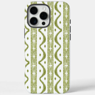 Sage Green Gestreepte Ikat iPhone 16 Max Telefoonh iPhone 16 Pro Max Hoesje