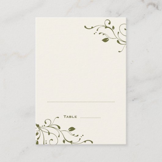 Sage Green Gevouwen Plaats Kaarten Plaatskaartje (Voorkant)