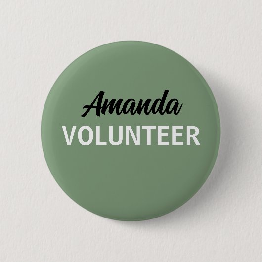 Sage Green Geweldige vrijwilliger Ronde Button 5,7 Cm (Voorkant)