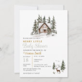 Sage Green Gingham A Merry Little Baby Shower  Kaart (Voorkant)