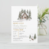 Sage Green Gingham A Merry Little Baby Shower  Kaart (Staand voorkant)