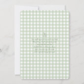 Sage Green Gingham Baby Brunch Baby shower Kaart (Achterkant)