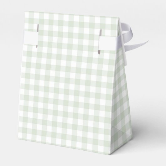 Sage Green Gingham-Baby shower Bedankdoosjes (Achterkant)