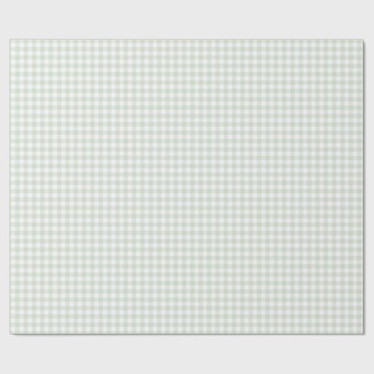 Sage Green Gingham-Baby shower Cadeaupapier (Vlak)