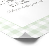 Sage Green Gingham Baby shower Dessert Bar Sign Poster (Hoek)