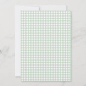 Sage Green Gingham-Baby shower Kaart (Achterkant)