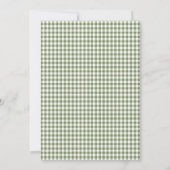 Sage Green Gingham Baby shower Uitnodiging & Bogen (Achterkant)