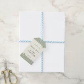 Sage Green Gingham Baby shower Uitnodiging & Bogen Cadeaulabel (Met Touw)