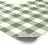 Sage Green Gingham Baby shower Uitnodiging met boo Poster (Hoek)