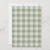 Sage Green Gingham Buffalo Check Goose Baby Shower Kaart (Achterkant)