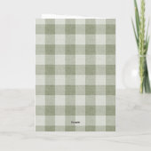 Sage Green Gingham Buffalo Check Linen Texture Kaart (Achterkant)